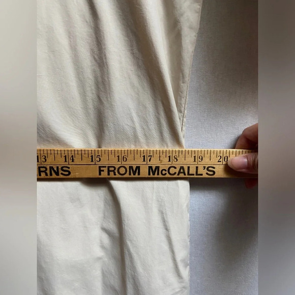 Oak + Fort  belt wrap midi beige neutral round neck midi dress Sz OS - Picture 11 of 13